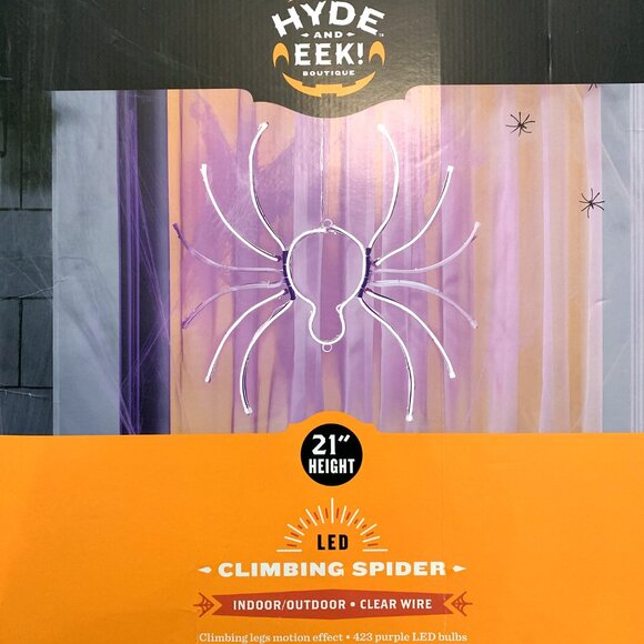 Hyde & Eek! Animated SPIDER Faux Neon LED Halloween Motion Light Sign NEW 2023 - Picture 3 of 5